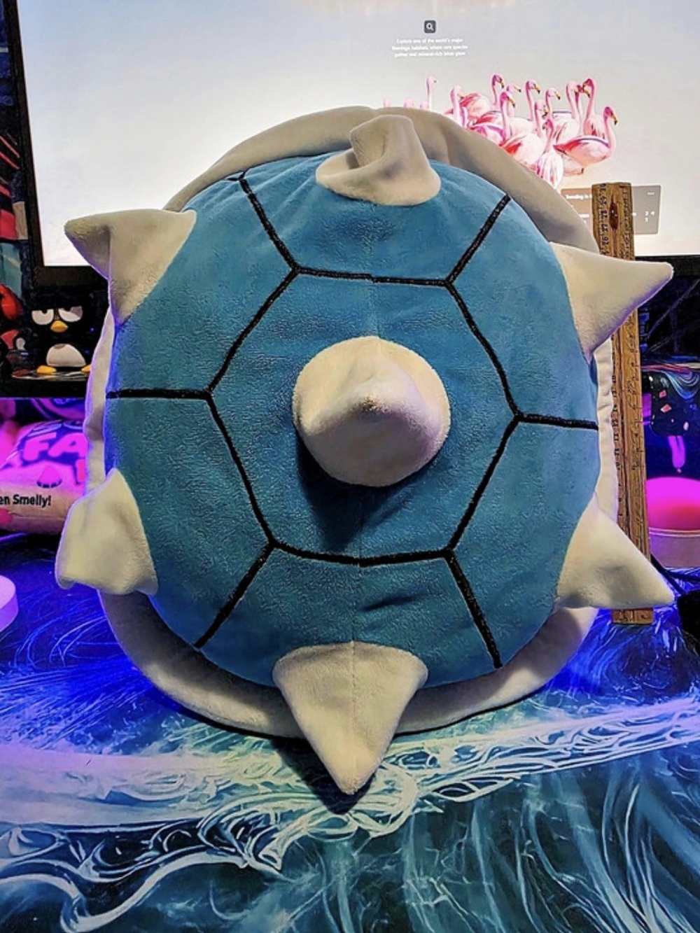 Nintendo Super Mario Kart Blue Spiny Turle Shell Plush Pillow